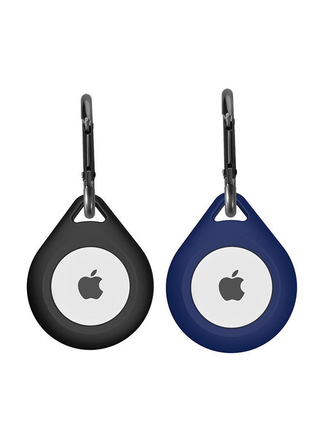 FITME - 2-Piece Silicone Case for Apple AirTag Black/Blue - Image 1