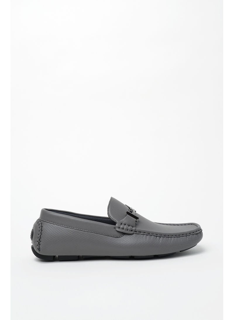 QUWA Men's Comfortable Slip-On Loafers Grey - Image 3