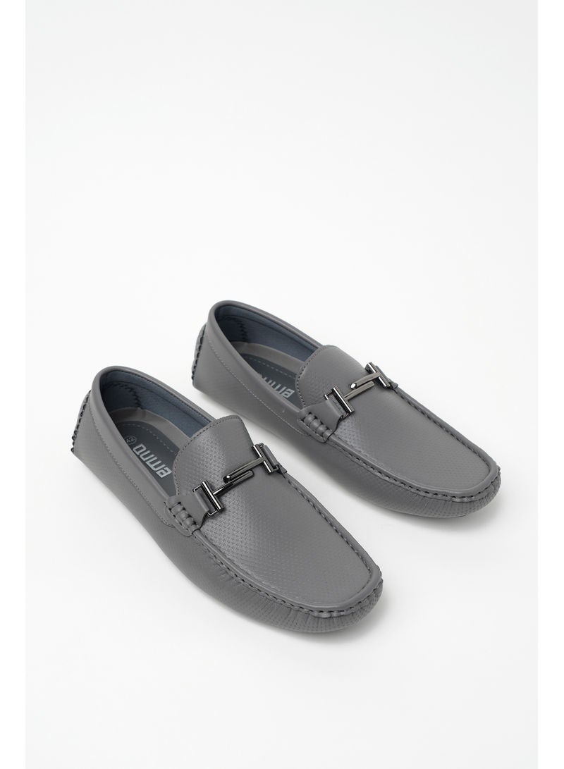 QUWA Men's Comfortable Slip-On Loafers Grey - Image 1