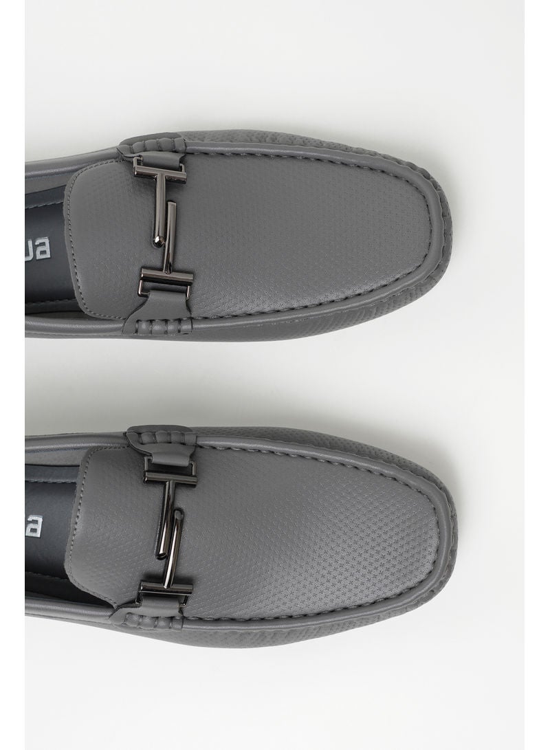 QUWA Men's Comfortable Slip-On Loafers Grey - Image 4