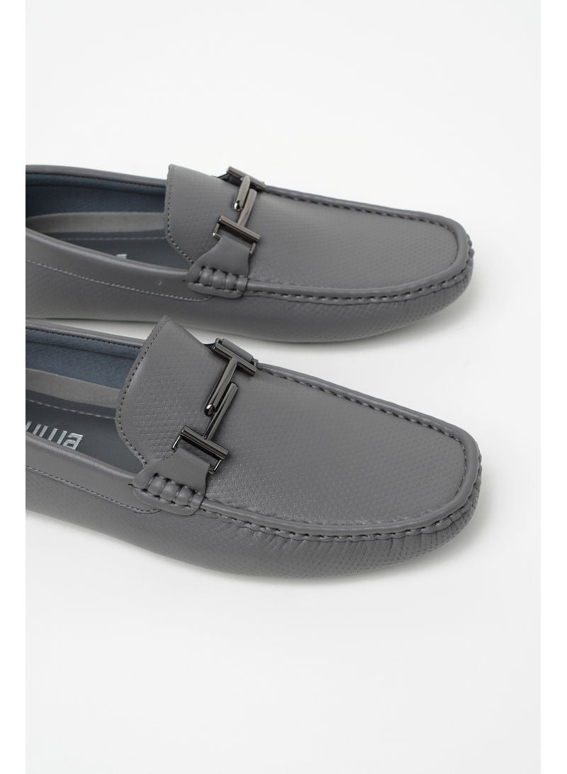 QUWA Men's Comfortable Slip-On Loafers Grey - Image 5