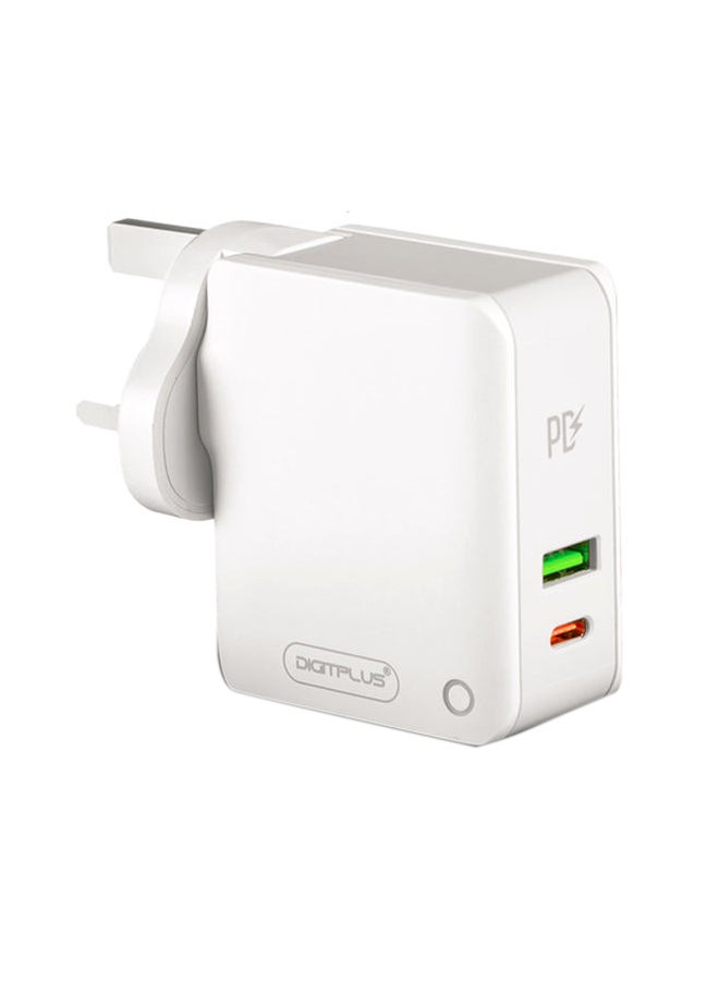 ديجيتبلس شاحن سبوت جداري بتقنية الشحن السريع PD وخاصية الكشف التلقائي أبيض - Image 2