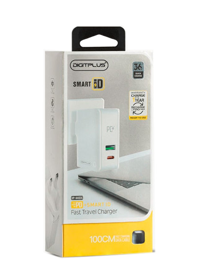 ديجيتبلس شاحن سبوت جداري بتقنية الشحن السريع PD وخاصية الكشف التلقائي أبيض - Image 4