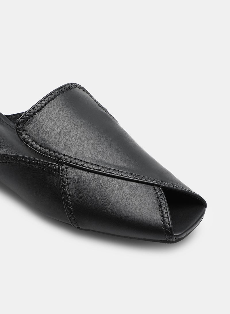 Aila - Wrap Over Open Toe Mules Black - Image 1