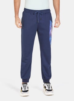 Mid-Rise Drawstring Joggers Navy Blue