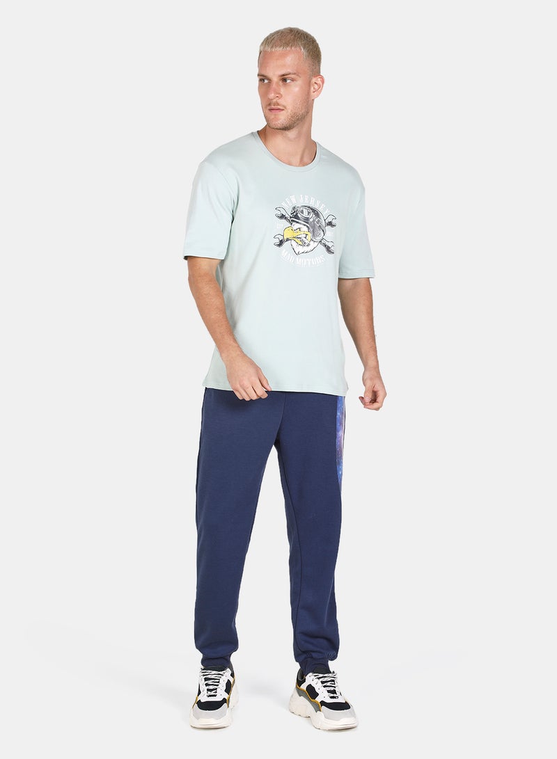 DRIP - Mid-Rise Drawstring Joggers Navy Blue - Image 1