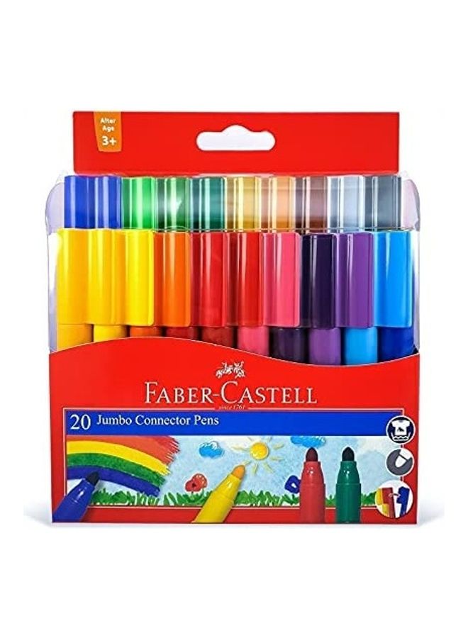 FABER-CASTELL 20-Piece Jumbo Connector Pen Multicolour - Image 1