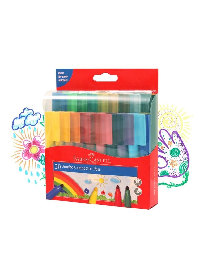 FABER-CASTELL 20-Piece Jumbo Connector Pen Multicolour - Image 2