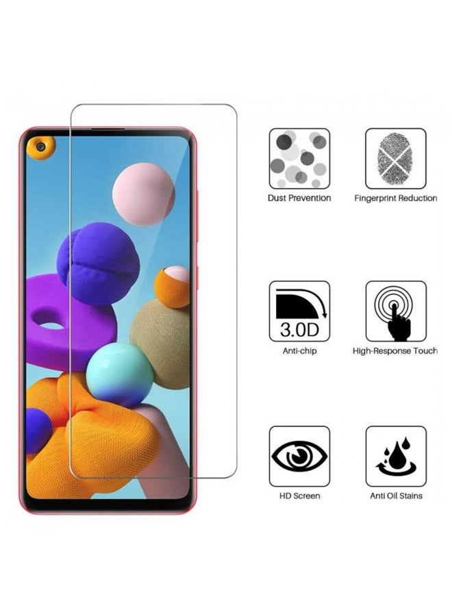 مارجون مجموعة لاصقات حماية للشاشة سوبر شيلدز من الزجاج المقوى لهاتف سامسونج جالاكسي A21s من قطعتين شفاف - Image 2