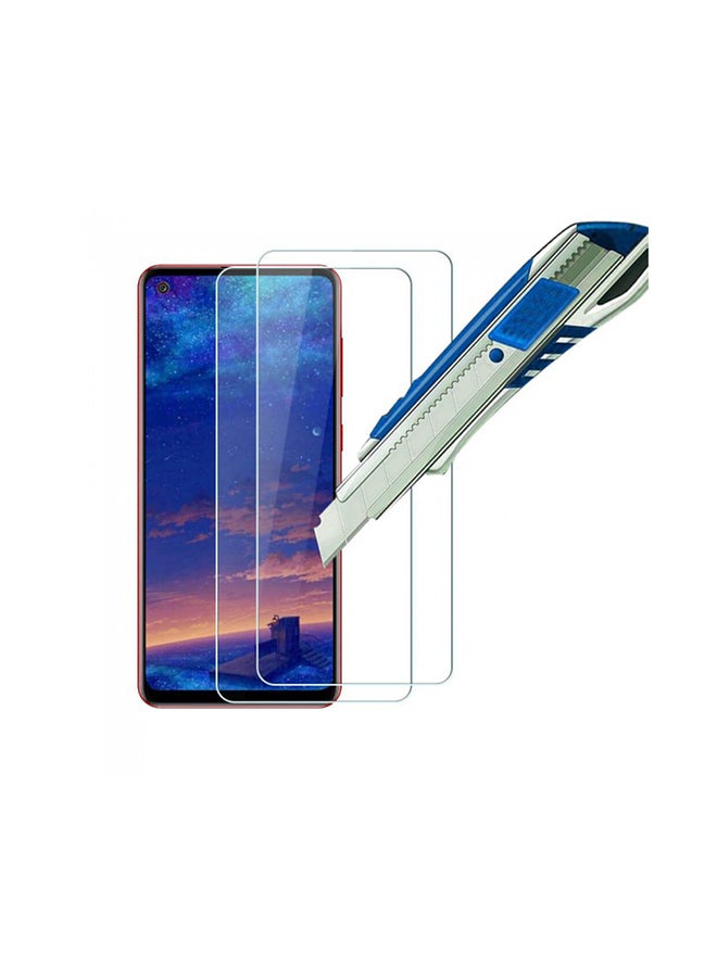 مارجون مجموعة لاصقات حماية للشاشة سوبر شيلدز من الزجاج المقوى لهاتف سامسونج جالاكسي A21s من قطعتين شفاف - Image 3