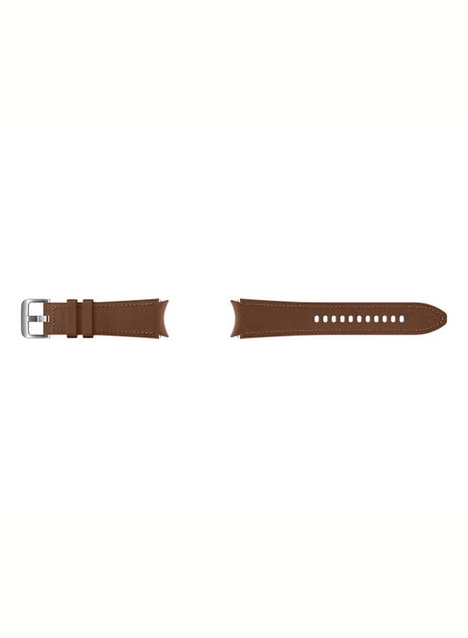 Samsung - Replacement Hybrid Leather Band For Galaxy Watch 4 Classic 46mm Brown - Image 1