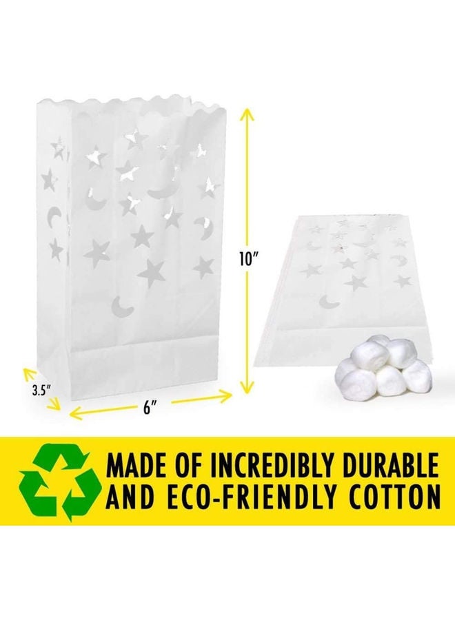 AMERTEER 20-Piece Special Lantern Luminary Candle Bags With Stars Moon Multicolour 10inch - Image 4