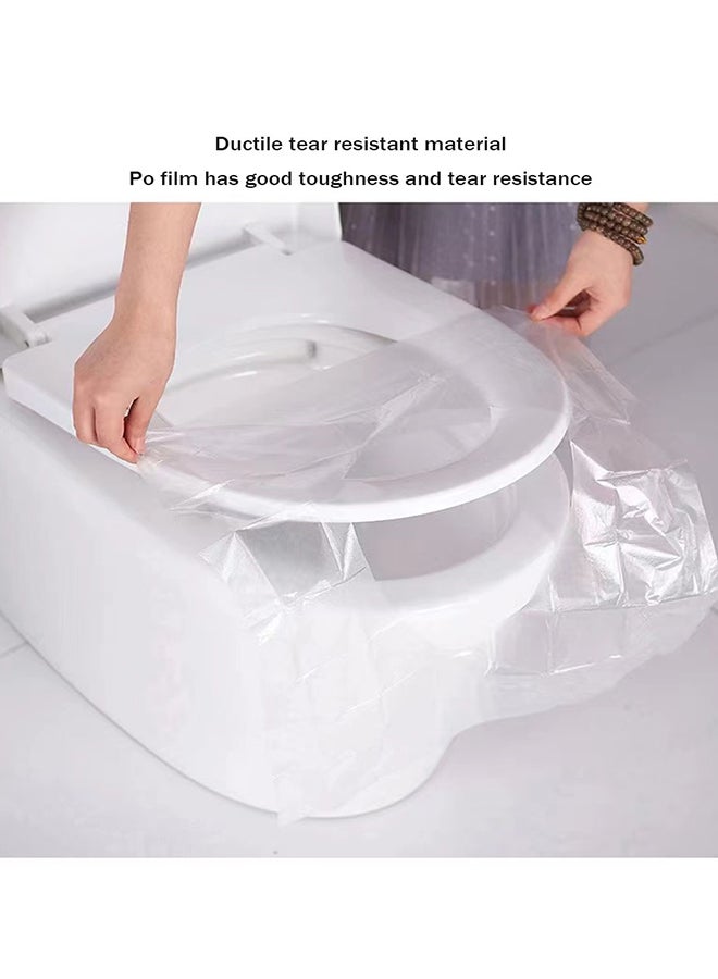 VILILY 50-Piece Travel Disposable Toilet Seat Cover, Pack Of 2 Clear 40 x 48cm  - Image 3
