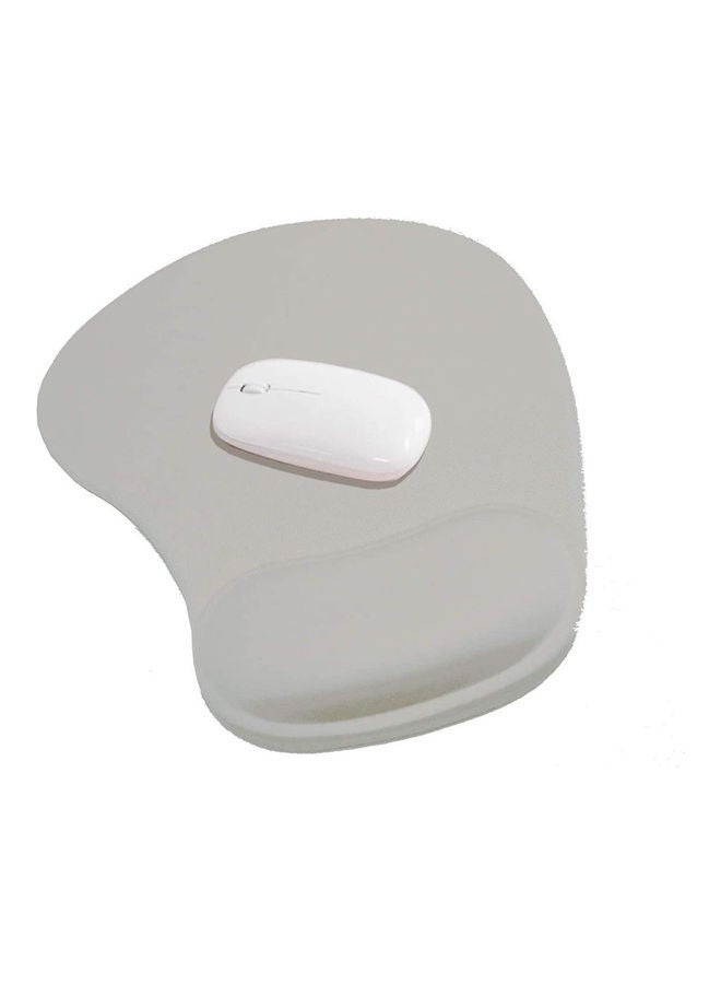 Datazone - PU Base Non-Slip Ergonomic Gel Mouse Pad with Wrist Support Silver - Image 1