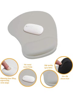 Datazone PU Base Non-Slip Ergonomic Gel Mouse Pad with Wrist Support Silver  - Image 3