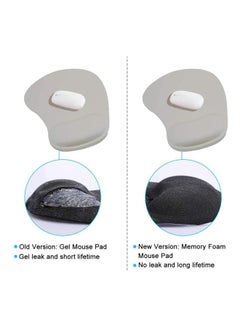 Datazone PU Base Non-Slip Ergonomic Gel Mouse Pad with Wrist Support Silver  - Image 2