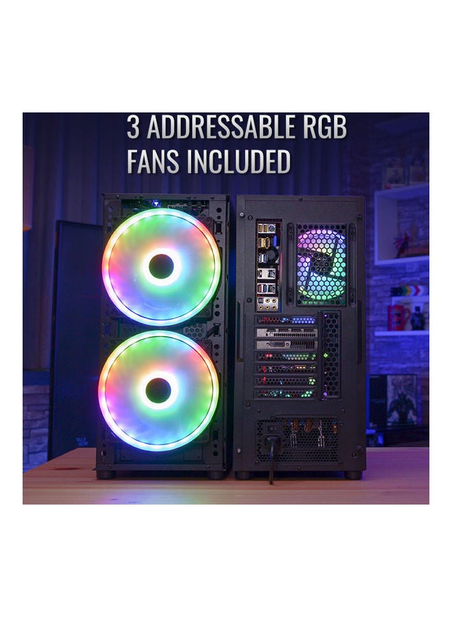 AeroCool - AirHawk Duo (Mesh) ARGB Mid Tower, Tempered Glass, 200mmx2 ARGB (Front), 120mmx1 ARGB (Rear) | AirHawk Duo-G-BK-v1 - Image 1