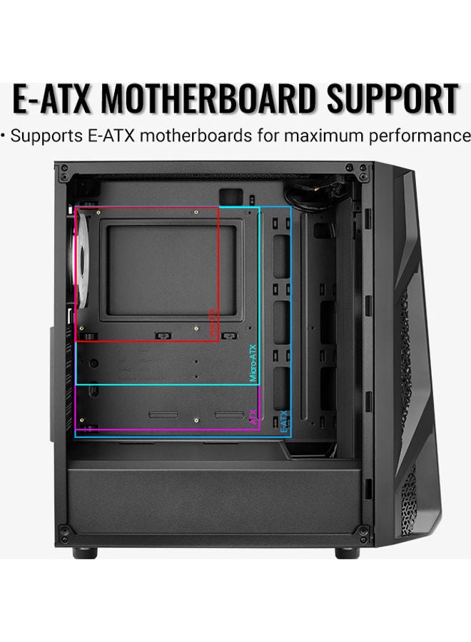 AeroCool - AirHawk Duo (Mesh) ARGB Mid Tower, Tempered Glass, 200mmx2 ARGB (Front), 120mmx1 ARGB (Rear) | AirHawk Duo-G-BK-v1 - Image 1