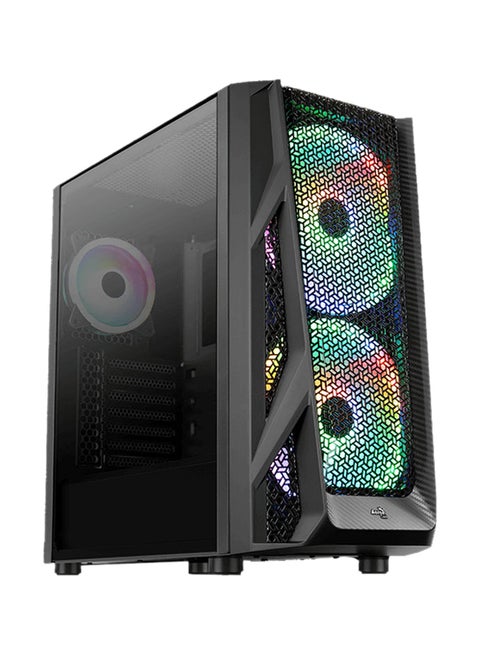 AirHawk Duo (Mesh) ARGB Mid Tower, Tempered Glass, 200mmx2 ARGB (Front), 120mmx1 ARGB (Rear) | AirHawk Duo-G-BK-v1