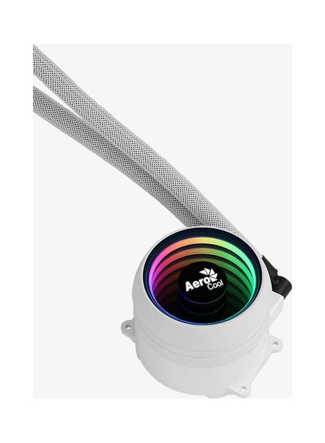 AeroCool MIRAGEL240 CPU Liquid Cooling, 2x12cm ARGB Fan, TDP 400W, White - Image 3