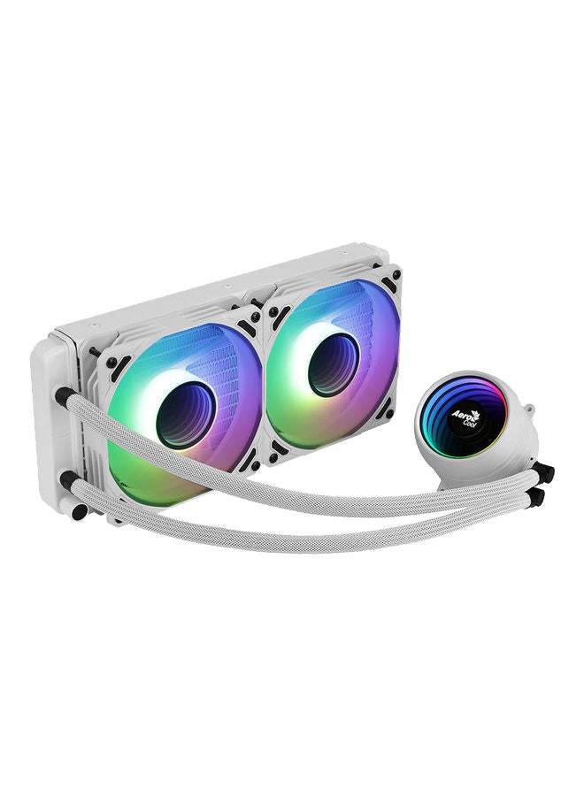 AeroCool MIRAGEL240 CPU Liquid Cooling, 2x12cm ARGB Fan, TDP 400W, White - Image 1