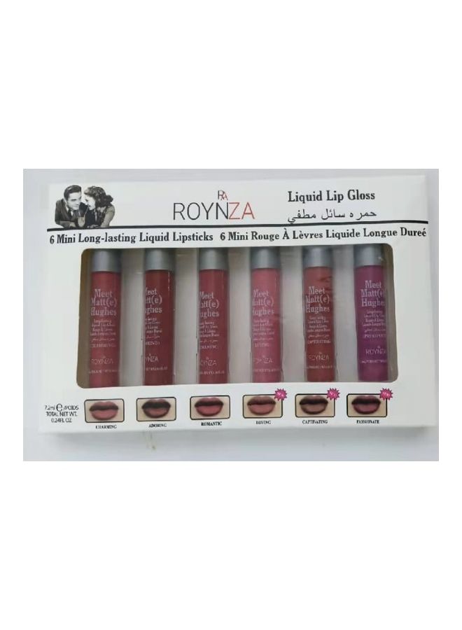 روينزا مجموعة أحمر شفاه غير لامع مكونة من 6 قطع متعدد الألوان - Image 4