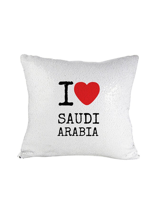 إم إي سي وسادة زينة مطبوعة أبيض 40x40سم