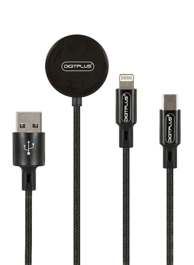 ديجيتبلس شاحن لاسلكي متعدد الوظائف 3 في 1 . أسود - Image 1