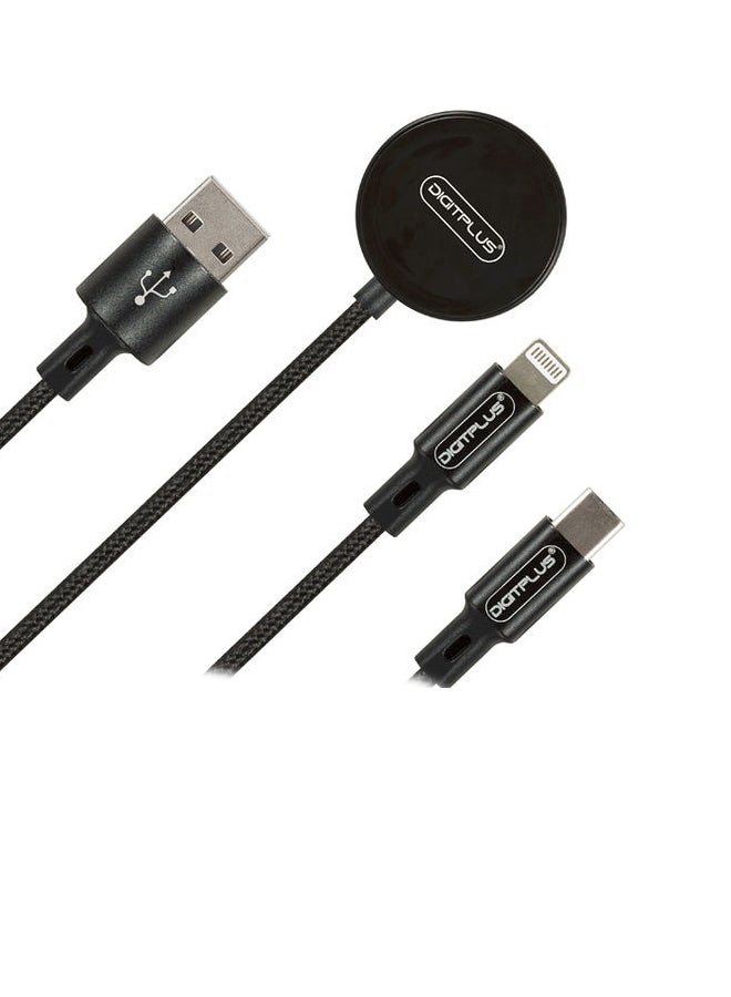 ديجيتبلس شاحن لاسلكي متعدد الوظائف 3 في 1 . أسود - Image 2