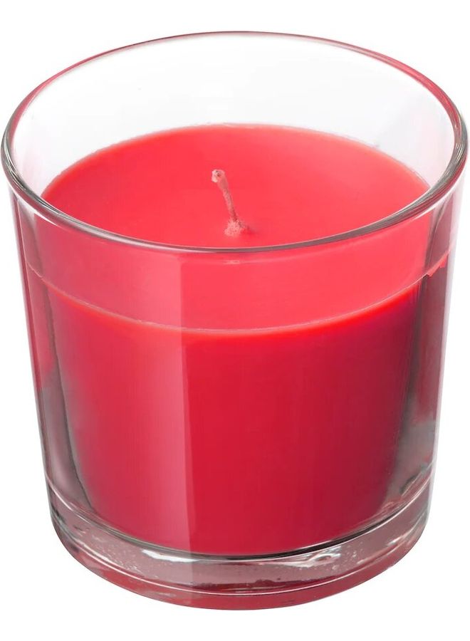 Scented Candle In Glass Red 9cm - Image 1