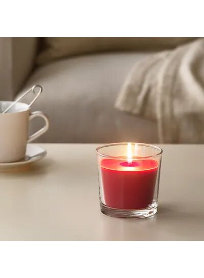 Scented Candle In Glass Red 9cm - Image 2