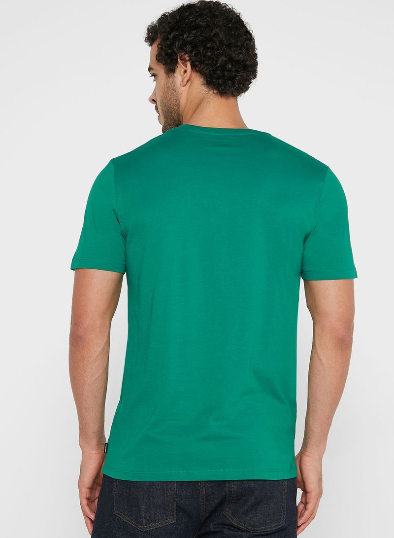 JACK & JONES Printed Crew Neck T-Shirt Green - Image 2