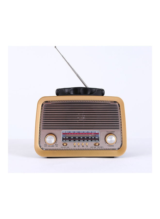 Portable Retro FM/AM/SW 3 Band With Mp3 Player And Bluetooth Radio YS-3199BT Black - Image 2