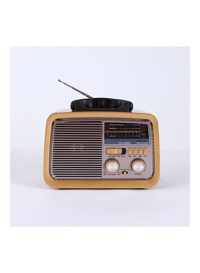 Generic - Portable Retro FM/AM/SW 3 Band With Mp3 Player And Bluetooth Radio YS-3188BT Black - Image 1