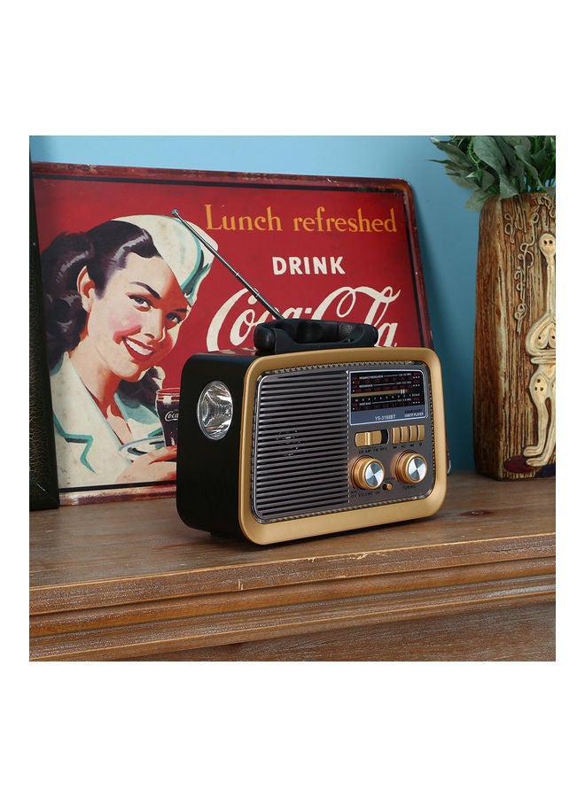Generic - Portable Retro FM/AM/SW 3 Band With Mp3 Player And Bluetooth Radio YS-3188BT Black - Image 1