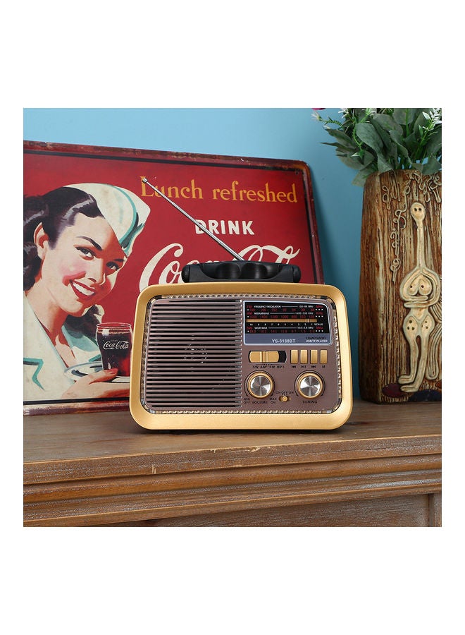 Generic - Portable Retro FM/AM/SW 3 Band With Mp3 Player And Bluetooth Radio YS-3188BT Black - Image 1