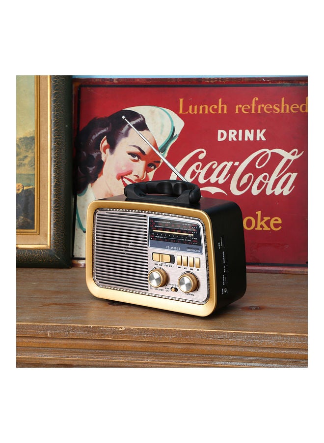 Generic - Portable Retro FM/AM/SW 3 Band With Mp3 Player And Bluetooth Radio YS-3188BT Black - Image 1