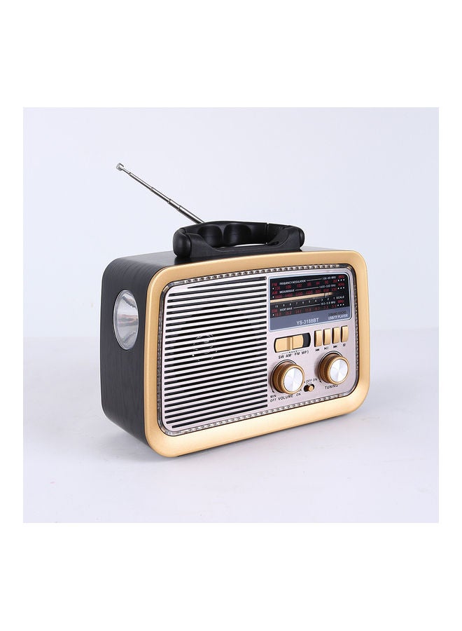 Generic - Portable Retro FM/AM/SW 3 Band With Mp3 Player And Bluetooth Radio YS-3188BT Black - Image 1