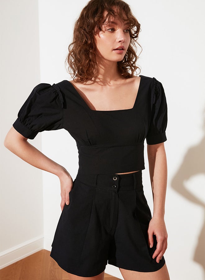 trendyol - Square Neck Top Black - Image 1