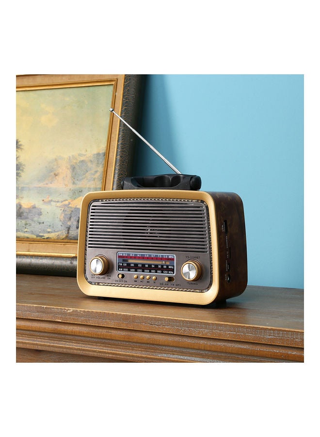 Portable Retro Style FM/AM/SW 3 Band With Mp3 Player And Bluetooth Radio YS-3199BT Multicolour - Image 2