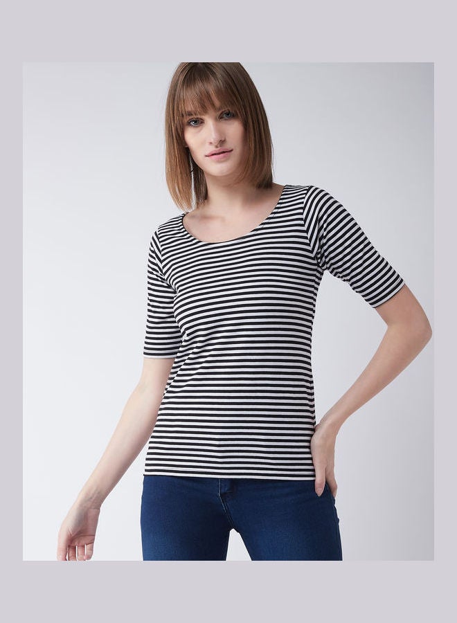 Miss Chase - A Day Affair Top Black/White - Image 1