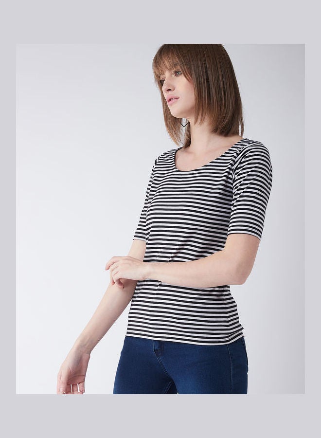 Miss Chase - A Day Affair Top Black/White - Image 1