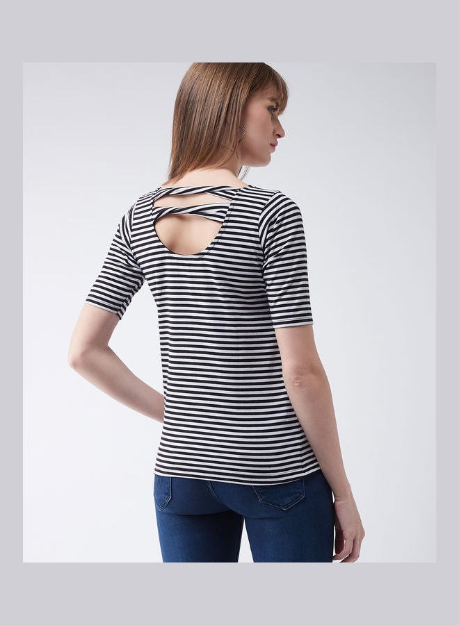 Miss Chase - A Day Affair Top Black/White - Image 1
