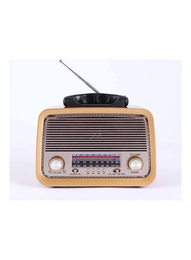 Portable Retro FM/AM/SW 3 Band With Mp3 Player And Bluetooth Radio YS-3199BT Brown  - Image 2