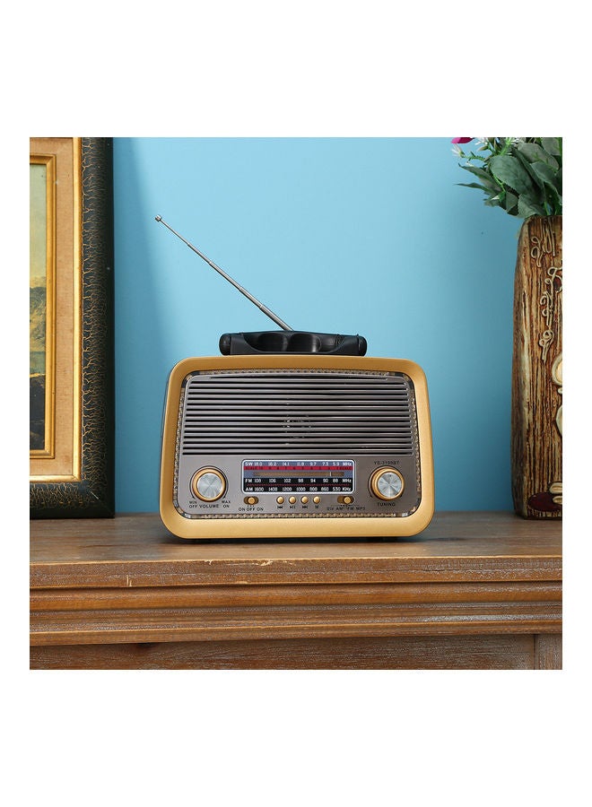 Portable Retro FM/AM/SW 3 Band With Mp3 Player And Bluetooth Radio YS-3199BT Brown  - Image 5