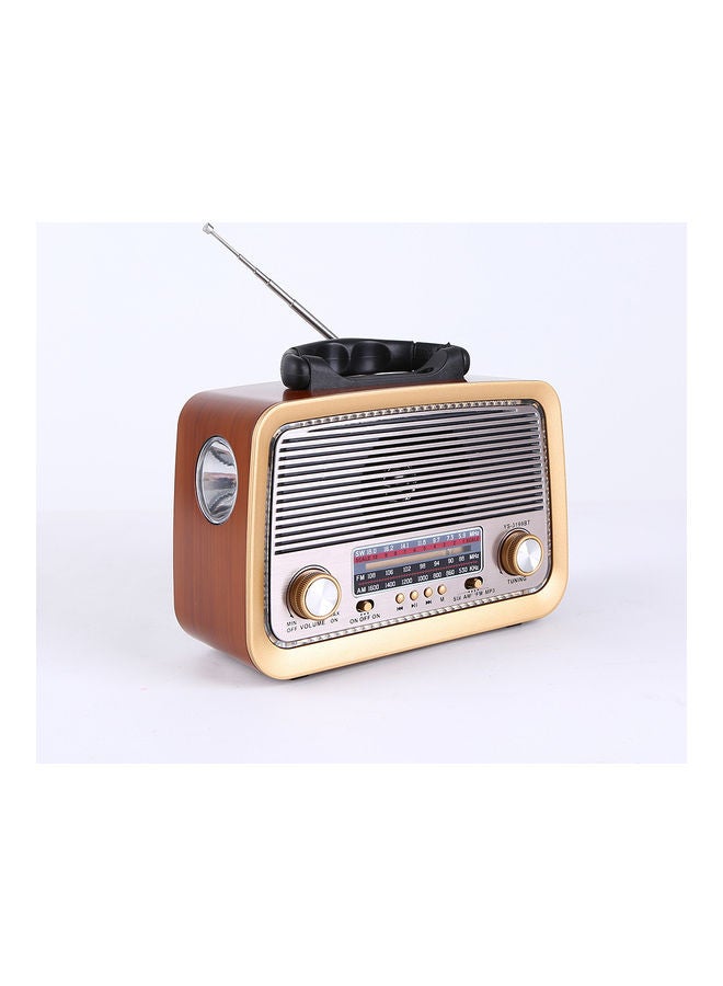 Portable Retro FM/AM/SW 3 Band With Mp3 Player And Bluetooth Radio YS-3199BT Brown  - Image 1