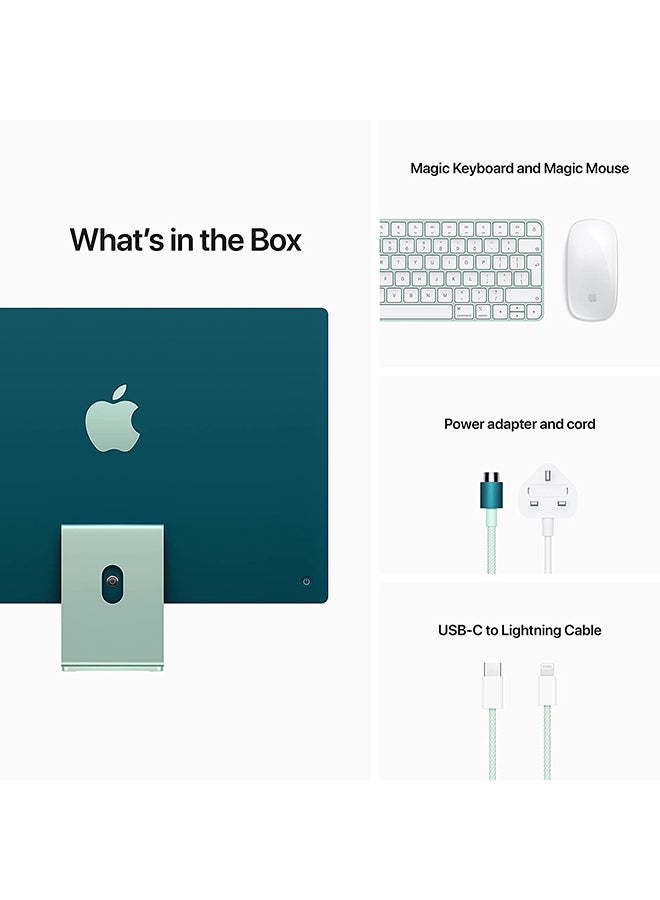 Apple - iMac All In One Desktop With 24-Inch Retina 4.5K Display: M1 Chip With 8‑Core CPU And 8‑Core GPU Processer/8GB RAM/256GB SSD/Integrated Graphics English Green - Image 1