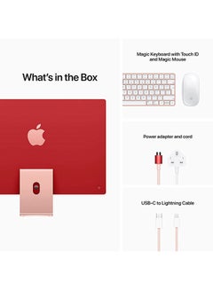 Apple iMac All In One Desktop With 24-Inch Retina 4.5K Display: M1 Chip With 8‑Core CPU And 8‑Core GPU Processer/8GB RAM/512GB SSD/Integrated Graphics English/Arabic Pink  - Image 4