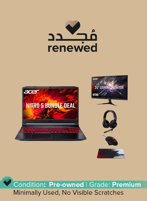 Renewed - Nitro 5 AN515 Gaming Notebook With 15.6-Inch Display, Core i7-10750H Processor/16GB RAM/1TB SSD/4GB NVIDIA GeForce GTX 1650 Ti Graphics Black