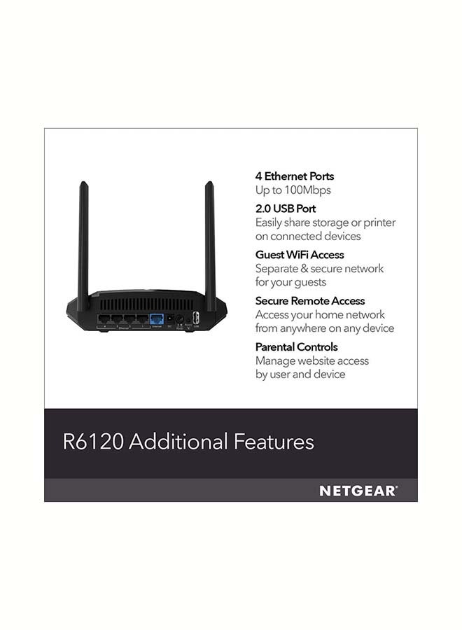 موجه WiFi (R6120) - سرعة لاسلكية AC1200 ثنائية النطاق (تصل إلى 1200 ميجابت في الثانية) | تغطية تصل إلى 1200 قدم مربع و20 جهازًا | 4 × 10/100 إيثرنت سريع و1 × 2.0 منافذ USB - v1632306972/N50970833A_2